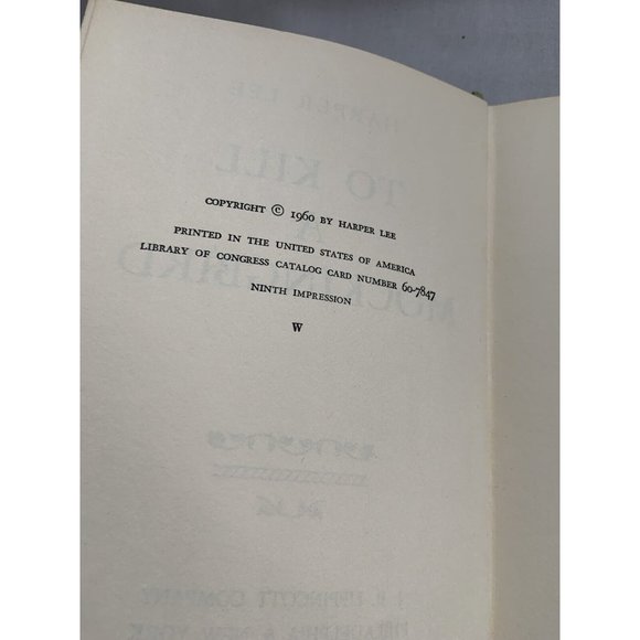 Harper Lee To Kill a Mockingbird First Edition 9th Printing 1960 marked ‘W’   DJ - Picture 11 of 14